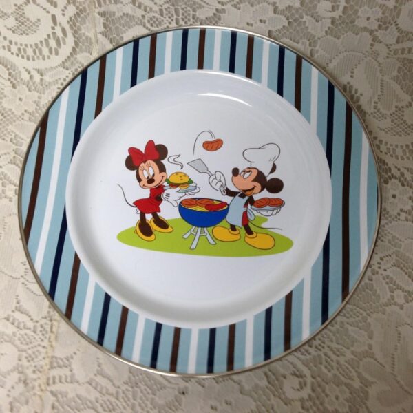 Disney, Mickey and Minnie Childs Enamelware 10.25 inch Dinner Plate