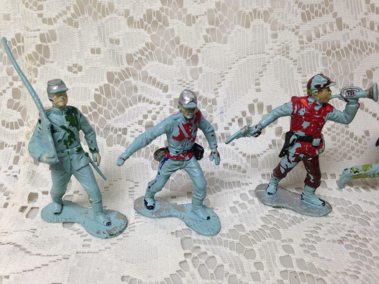 Vintage, Painted, 5-pcs Miniature Soldiers 2 to 2.5in each (#7)