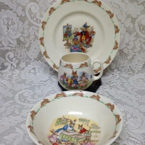 Vintage, Royal Doulton, England, Bunny Kins 3pc Child's Cup, Saucer n Plate Set