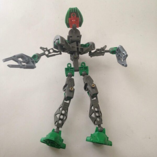 Vintage, Rare, Lego, Bionicle Red, Green and Silver Warrior 9in x 9in x 4in