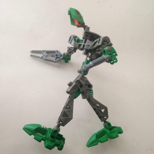 Vintage, Rare, Lego, Bionicle Red, Green and Silver Warrior 9in x 9in x 4in