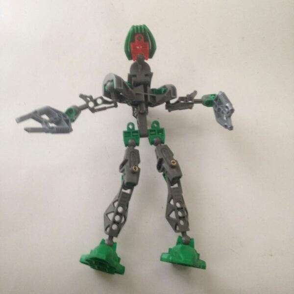 Vintage, Rare, Lego, Bionicle Red, Green and Silver Warrior 9in x 9in x 4in