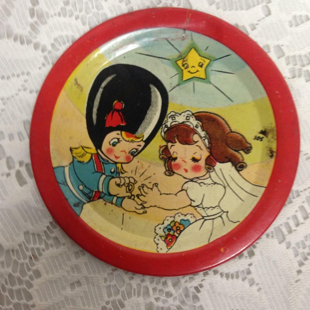 1940-50s Ohio Art, #105 The Wedding, 4-pc Child’s Tin Plates