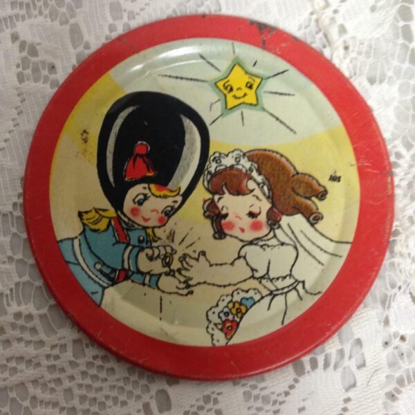 1940-50s Ohio Art, #105 The Wedding, 4-pc Child's Tin Plates