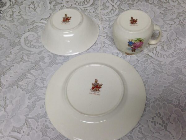 Vintage, Royal Doulton, England, Bunny Kins 3pc Child's Cup, Saucer n Plate Set