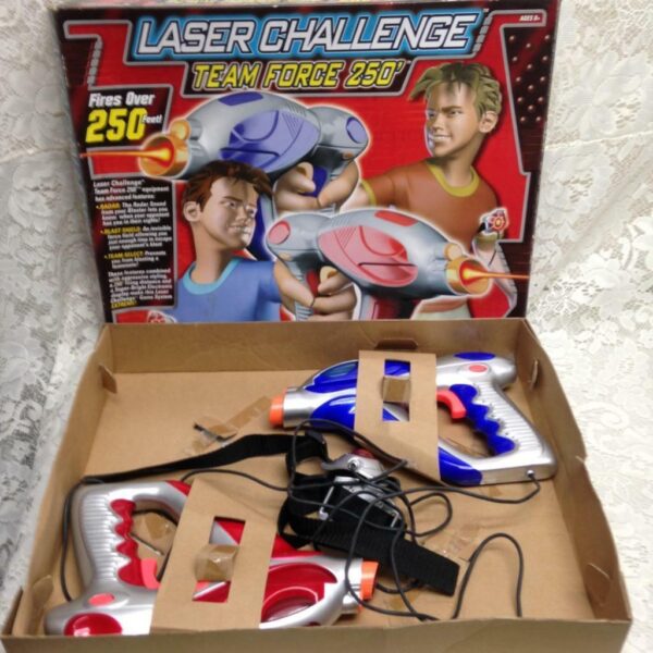 Vintage 2002 Laser Challenge Team Force 250’ Blasters Sensor Vests Toymax 80642