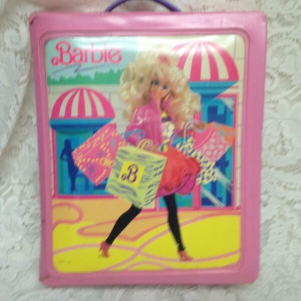 Vintage, 1989 Mattel Inc., Barbie Pink Fashion Doll Case 12.5in x 10.5in x 3in