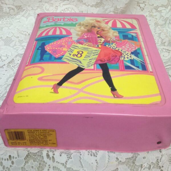 Vintage, 1989 Mattel Inc., Barbie Pink Fashion Doll Case 12.5in x 10.5in x 3in