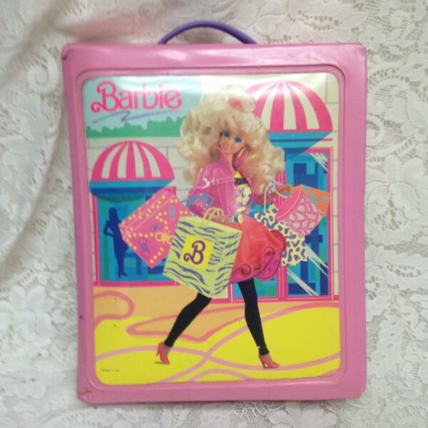 Vintage, 1989 Mattel Inc., Barbie Pink Fashion Doll Case 12.5in x 10.5in x 3in