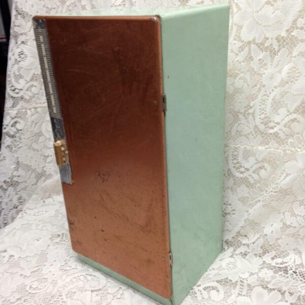Vintage Nasau Tin Childs Toy Refrigerator 15in x 7.5in x 6.5in