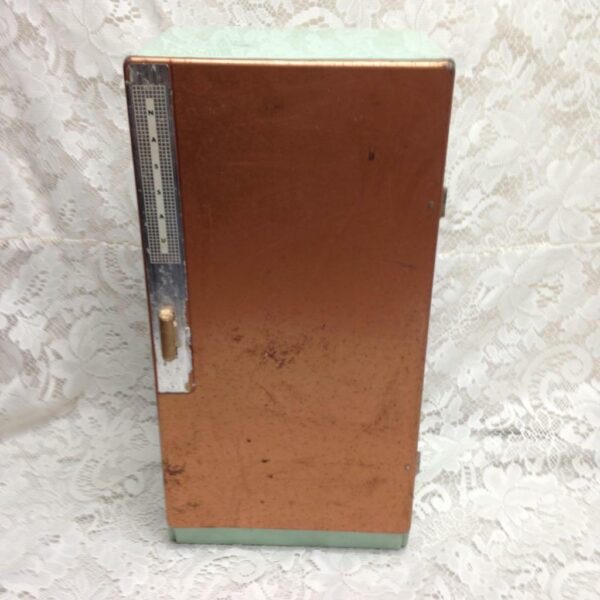 Vintage Nasau Tin Childs Toy Refrigerator 15in x 7.5in x 6.5in