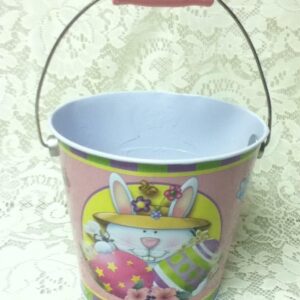 Beautiful, Easter Tin Pail, 6in H x 6in D