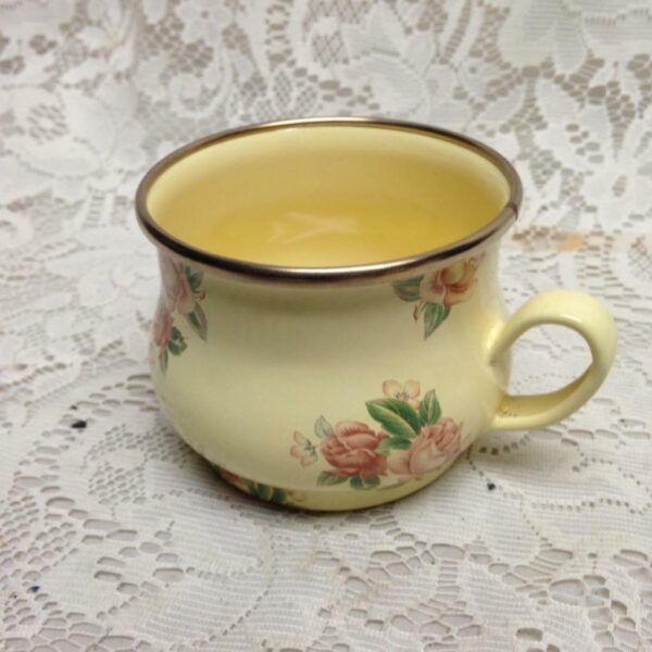 1995 Camp MacKenzie Childs Ltd Yellow Floral Enamelware 3pcTea Set