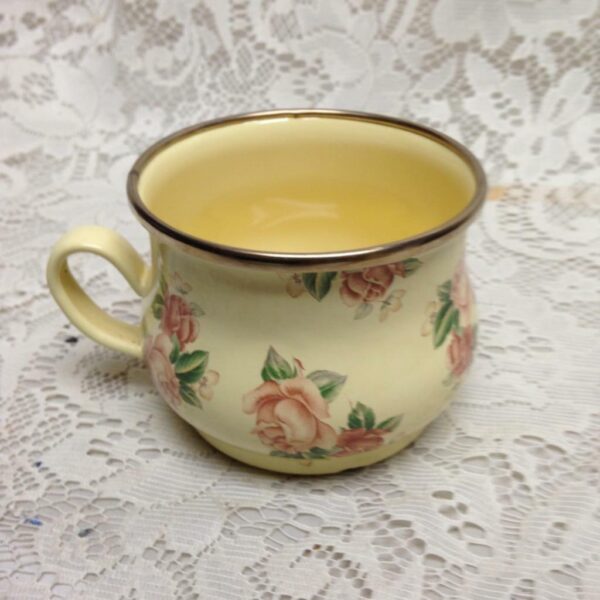 1995 Camp MacKenzie Childs Ltd Yellow Floral Enamelware 3pcTea Set