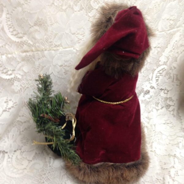 Classic Santa in Burgundy and Green Attire 13in x 10in x 8in