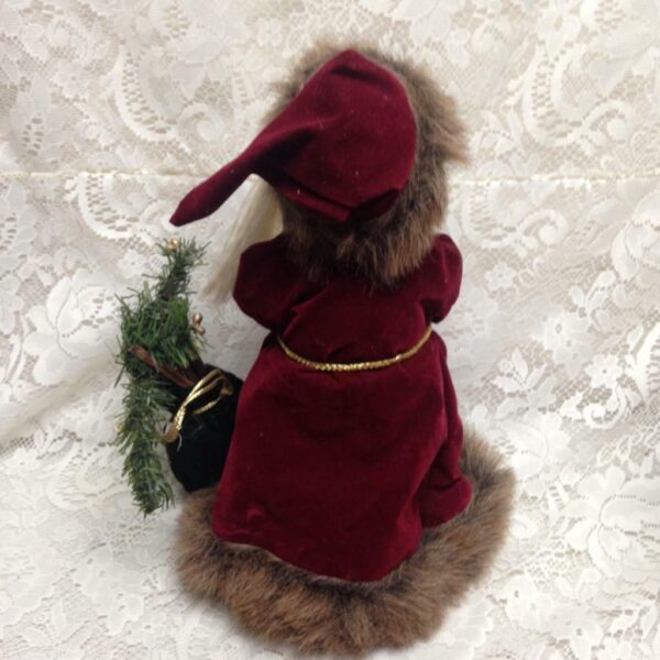 Classic Santa in Burgundy and Green Attire 13in x 10in x 8in