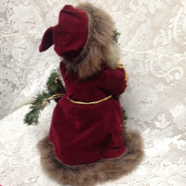 Classic Santa in Burgundy and Green Attire 13in x 10in x 8in