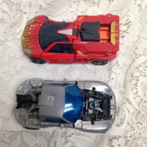 2pc Lot Transformers Red and Blue Car -6in L