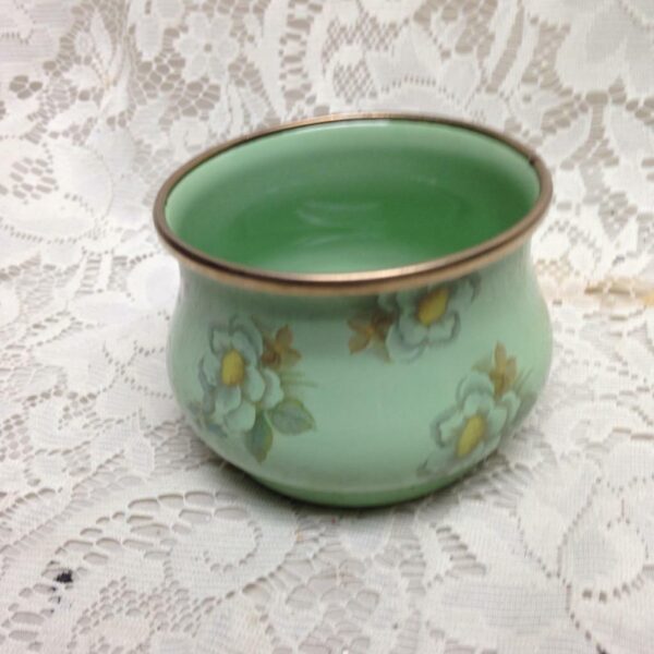 Vintage Victoria and Richard MacKenzie Childs Green Floral Enamelware 5pcTea Set