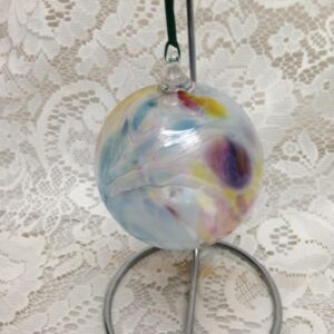 Vintage, Handcrafted, Colorful Blown Christmas Ornament 3.5in x 3.5in