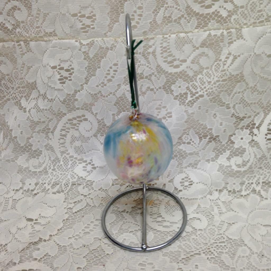 Vintage, Handcrafted, Colorful Blown Christmas Ornament 3.5in x 3.5in