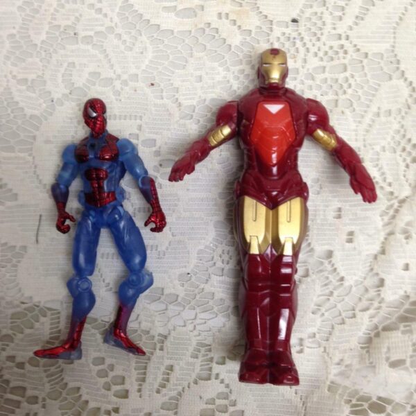 2pc Rare Superman and Iron Man Action Figures 4in and 5in