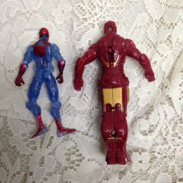 2pc Rare Superman and Iron Man Action Figures 4in and 5in