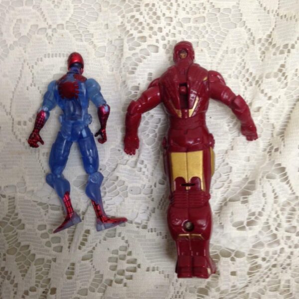 2pc Rare Superman and Iron Man Action Figures 4in and 5in