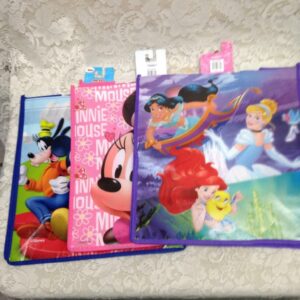 3-pc Disney Princesses, Minnie the Mouse, Mickey RoadsteToy Bags 13in x 13in