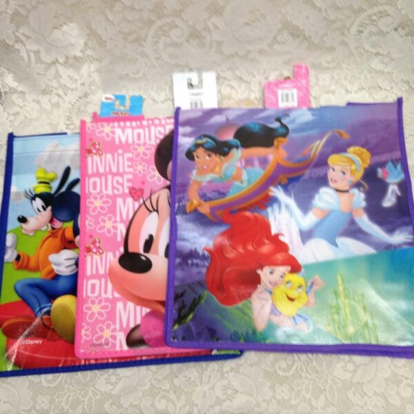 3-pc Disney Princesses, Minnie the Mouse, Mickey RoadsteToy Bags 13in x 13in