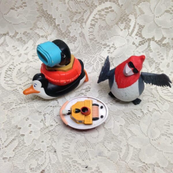 3pc Lot Penguin Snowman, Penguin and Wind up Submarine