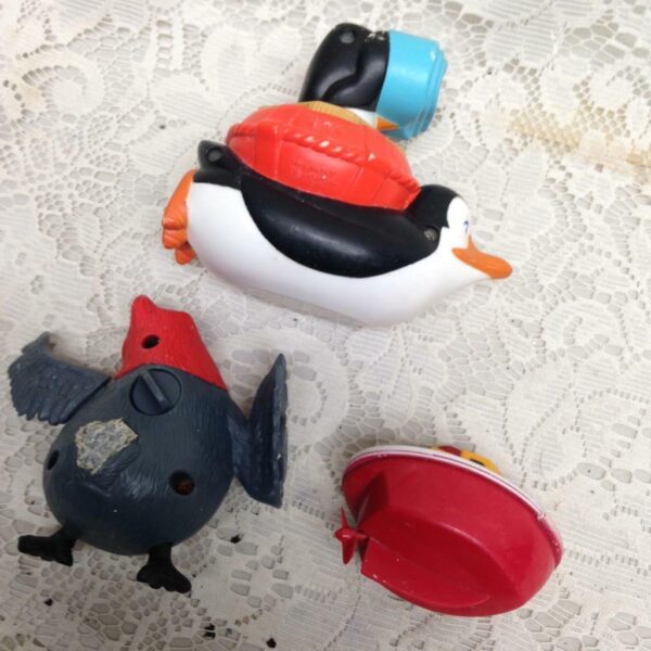 3pc Lot Penguin Snowman, Penguin and Wind up Submarine