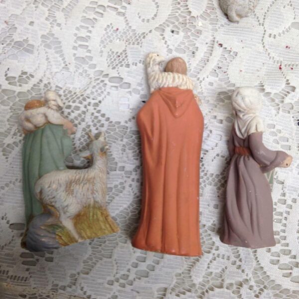 Vintage, Rare, 12pc Christmas Ceramics Nativity Set 5in to 2in each