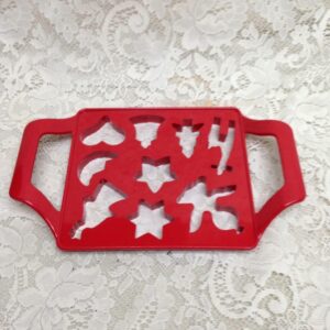 Vintage, Christmas Red Cookie Cutter. 12.5 in x 8.5in Sq