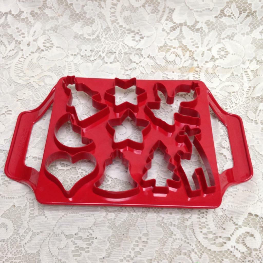 Vintage, Christmas Red Cookie Cutter. 12.5 in x 8.5in Sq