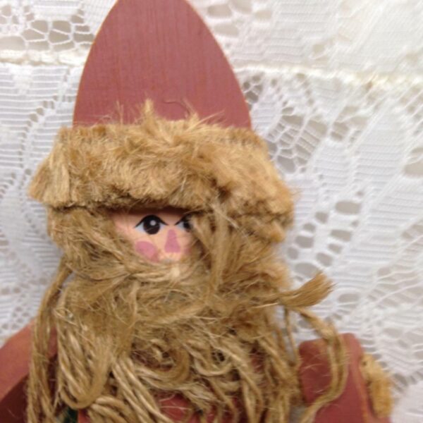 Vintage, Rare, Wooden Jointed Mantel Santa