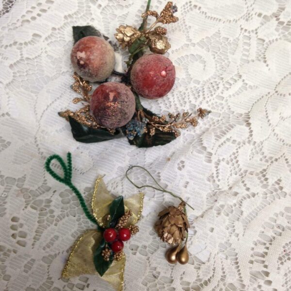 Vintage, Rare, 5pc Christmas Ornaments- Bell, Angel, Boy, etc. 6.5in to 2.5in