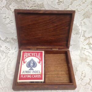 Vintage Rare, Playing Cards in Wooden Box or Case 6in x 4.5in