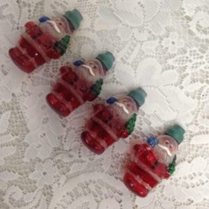 Vintage, Rare, 4pc Santa Christmas Ornaments- 3 in