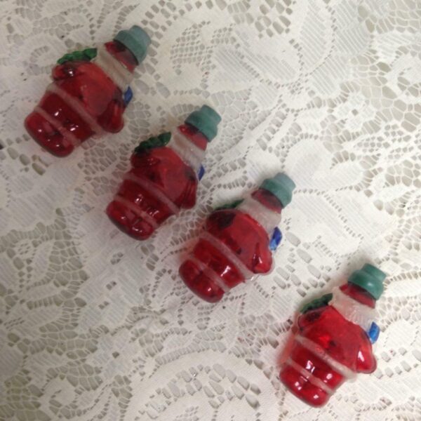 Vintage, Rare, 4pc Santa Christmas Ornaments- 3 in