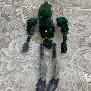 Vintage, Rare, Lego, Bionicle Green -Gray Action Figure 8in x 4in