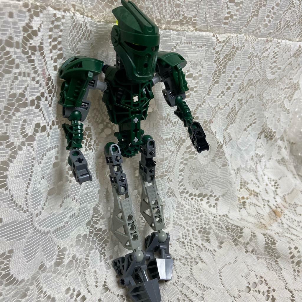 Vintage, Rare, Lego, Bionicle Green -Gray Action Figure 8in x 4in