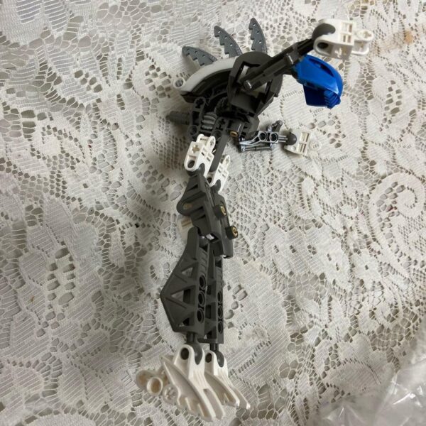 Vintage, Rare, Lego, Bionicle White-Gray Action Figure 8in x 5in