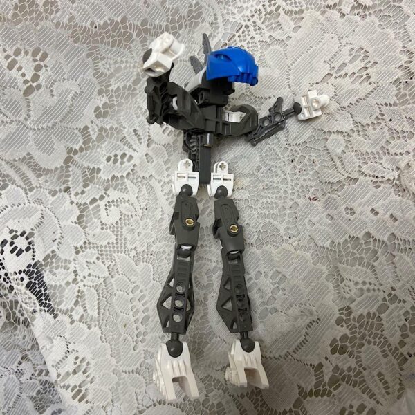 Vintage, Rare, Lego, Bionicle White-Gray Action Figure 8in x 5in