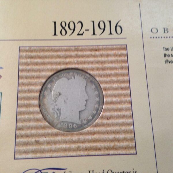 Genuine United States Mint-1892-1916 Silver Barber Quarter