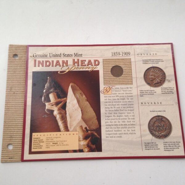 Genuine United States Mint- 1859-1909 Indian Head Penny