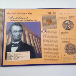 Genuine United States Mint- Brilliant Uncirculated BU Copper Lincoln Wheat Cent