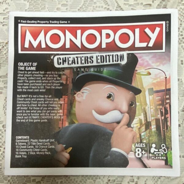 Vintage, Complete Monopoly Cheaters Edition- Board Game - 12in Sq