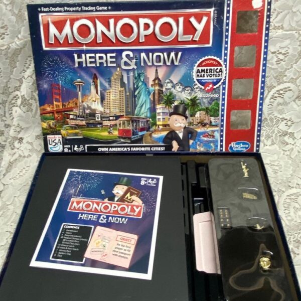 Vintage, Complete Monopoly Here and Now- Board Game - 12in Sq