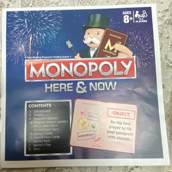 Vintage, Complete Monopoly Here and Now- Board Game - 12in Sq